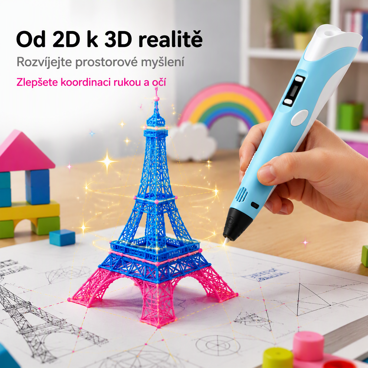 70% SLEVA DNES 🎃 PKNEW® 3D tiskové pero pro děti – Bezpečné při nízké teplotě, netoxický ekologický filament, podněcuje kreativitu 💎
