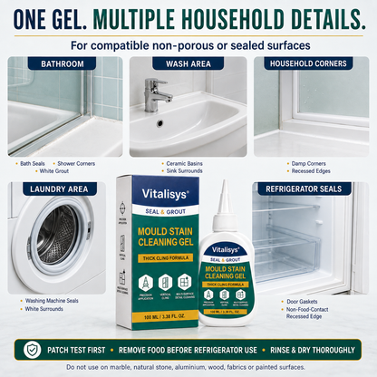 Vitalisys® Deep Mould Stain Cleaning Gel 👑 – Thick Cling Formula for Grout, Sealant & Damp Corners 💎