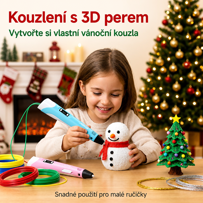 70% SLEVA DNES 🎃 PKNEW® 3D tiskové pero pro děti – Bezpečné při nízké teplotě, netoxický ekologický filament, podněcuje kreativitu 💎
