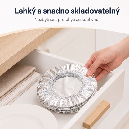 PKNEW® Skládací kryt na potraviny z hliníkové fólie | Udrží jídlo teplé, čerstvé a chráněné před ovocnými muškami 💖