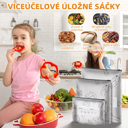 LIMITOVANÁ AKCE: 70% SLEVA! 🍗 🥦 Opakovaně použitelné uzavíratelné sáčky z hliníkové fólie 💎