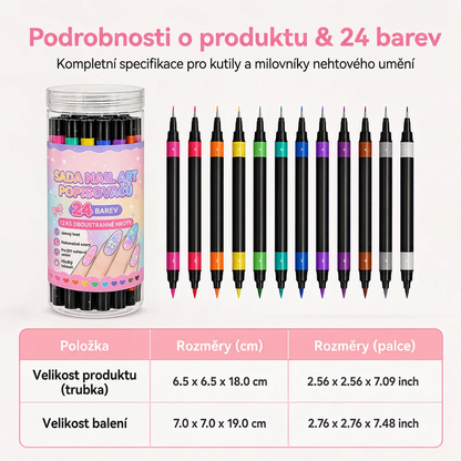 POSLEDNÍ DEN · 50% SLEVA 🌈 Sada 24 barev oboustranných per na nehty 💕