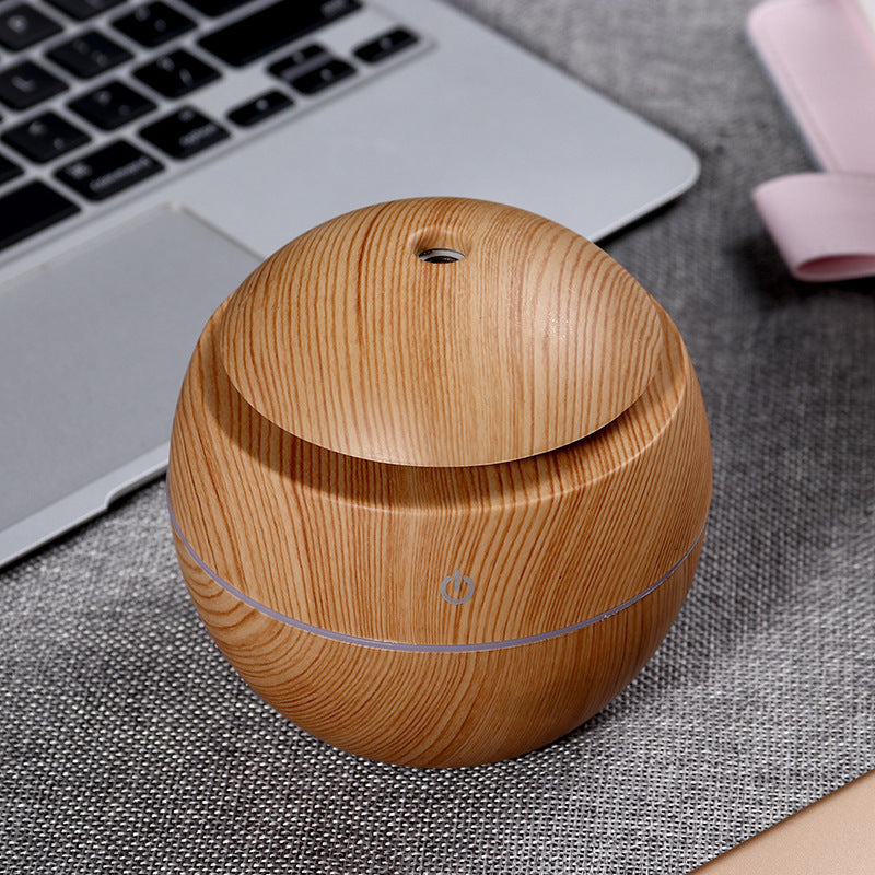 LEFUN® Chytrý zvlhčovač a aroma difuzér s tvarovanou mlhou 🌈 – Dřevěný design s medúzovými efekty a RGB osvětlením 💎