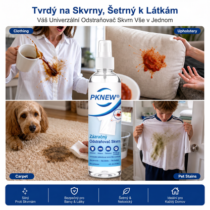 PKNEW® Ekologický víceúčelový odstraňovač skvrn v spreji 💧 – Rychle působící hloubkový čistič bez dráždivých chemikálií 💖