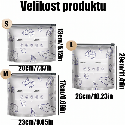 LIMITOVANÁ AKCE: 70% SLEVA! 🍗 🥦 Opakovaně použitelné uzavíratelné sáčky z hliníkové fólie 💎
