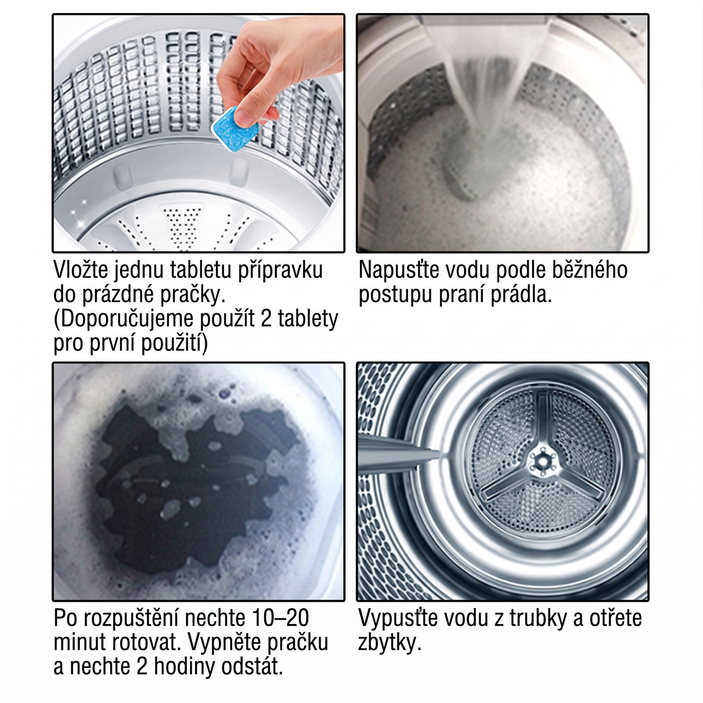 PKNEW®🫧 Čisticí tablety do pračky✨ – Hloubkově pomáhají odstranit usazeniny, zbytky pracích prostředků a nepříjemný zápach bez složitého rozebírání 💙