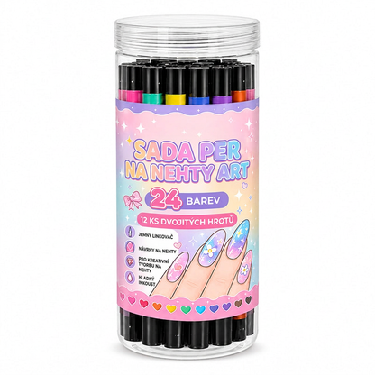 POSLEDNÍ DEN · 50% SLEVA 🌈 Sada 24 barev oboustranných per na nehty 💕