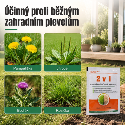 PKNEW® Granulovaný přípravek proti plevelu 2 v 1 Max Power 👑 – viditelný účinek již za 6 hodin, snadné rozmíchání ve vodě a cílené použití na spáry, cesty, ploty i štěrkové plochy 💎