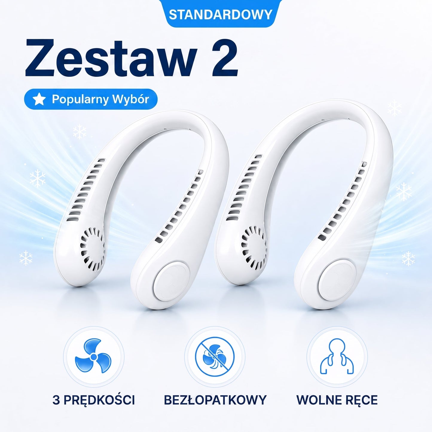 Přenosný ventilátor na krk PKNEW®, bezlopatkový osobní ventilátor, hands-free chlazení pro venkovní použití i do kanceláře 💕