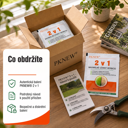 PKNEW® Granulovaný přípravek proti plevelu 2 v 1 Max Power 👑 – viditelný účinek již za 6 hodin, snadné rozmíchání ve vodě a cílené použití na spáry, cesty, ploty i štěrkové plochy 💎