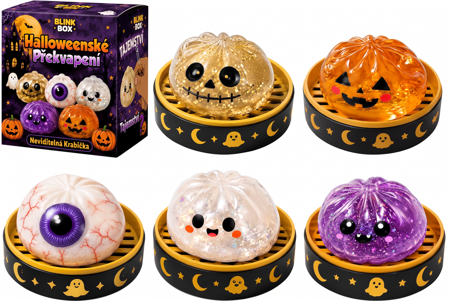 PKNEW® 70% SLEVA DNES 🎃 Halloweenská tajemná krabička s antistresovým knedlíčkem 💎
