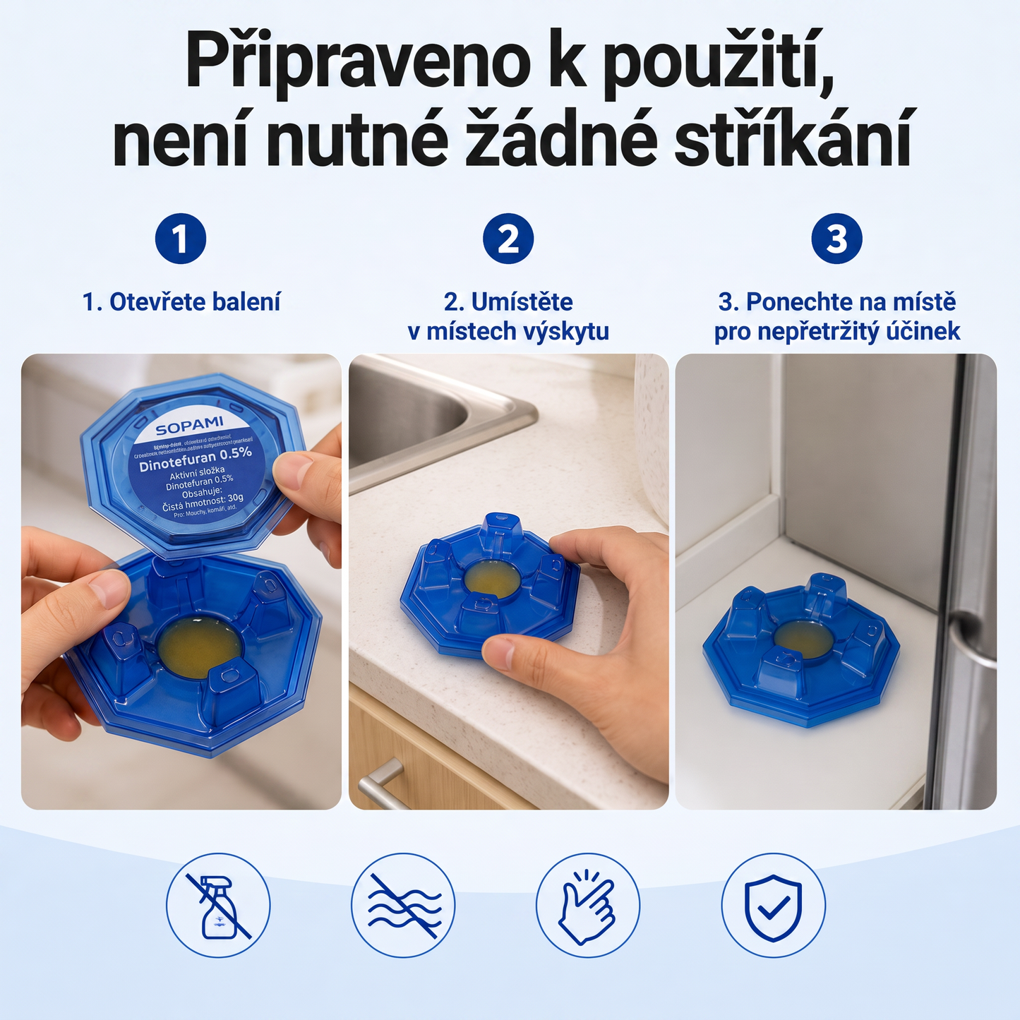 PKNEW® 🪳 Chytrá návnadová stanice proti švábům s řetězovým účinkem 🛡️ – zasáhne i skrytá ohniska, pomáhá zlikvidovat celou kolonii a chrání domácnost až 2 roky ✨