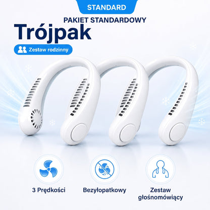 Přenosný ventilátor na krk PKNEW®, bezlopatkový osobní ventilátor, hands-free chlazení pro venkovní použití i do kanceláře 💕