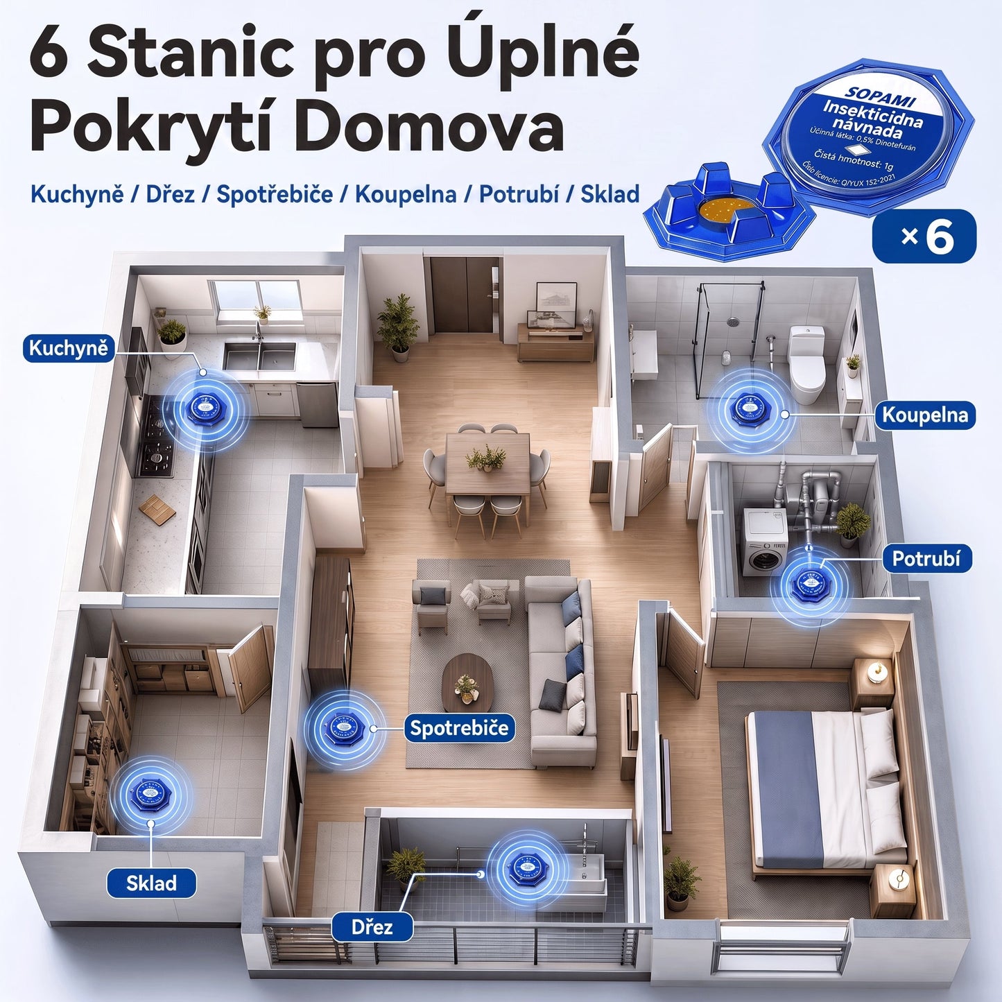 PKNEW® 🪳 Chytrá návnadová stanice proti švábům s řetězovým účinkem 🛡️ – zasáhne i skrytá ohniska, pomáhá zlikvidovat celou kolonii a chrání domácnost až 2 roky ✨