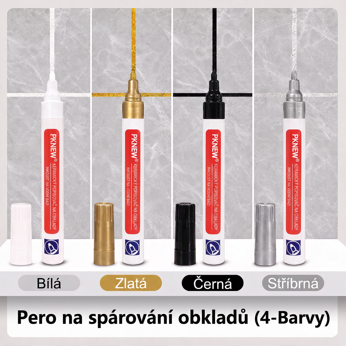 🖌️ PKNEW® Protiplísňový a voděodolný fix / štěteček na spáry keramických dlaždic! 🧱