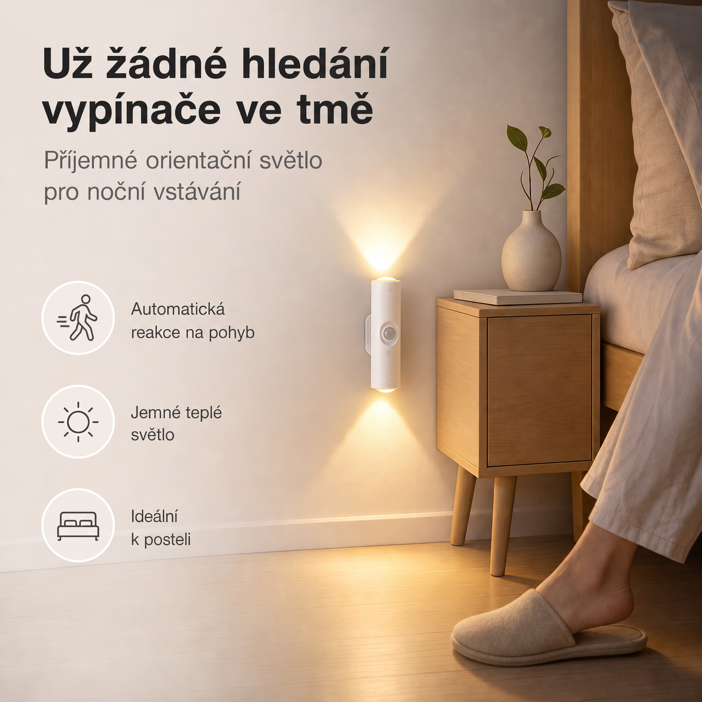 PKNEW® 💡 Chytré obousměrné RGB noční světlo se senzorem pohybu 🌈 – automatické rozsvícení, magnetická instalace bez vrtání a USB-C nabíjení pro ložnici, chodbu i schodiště 💎