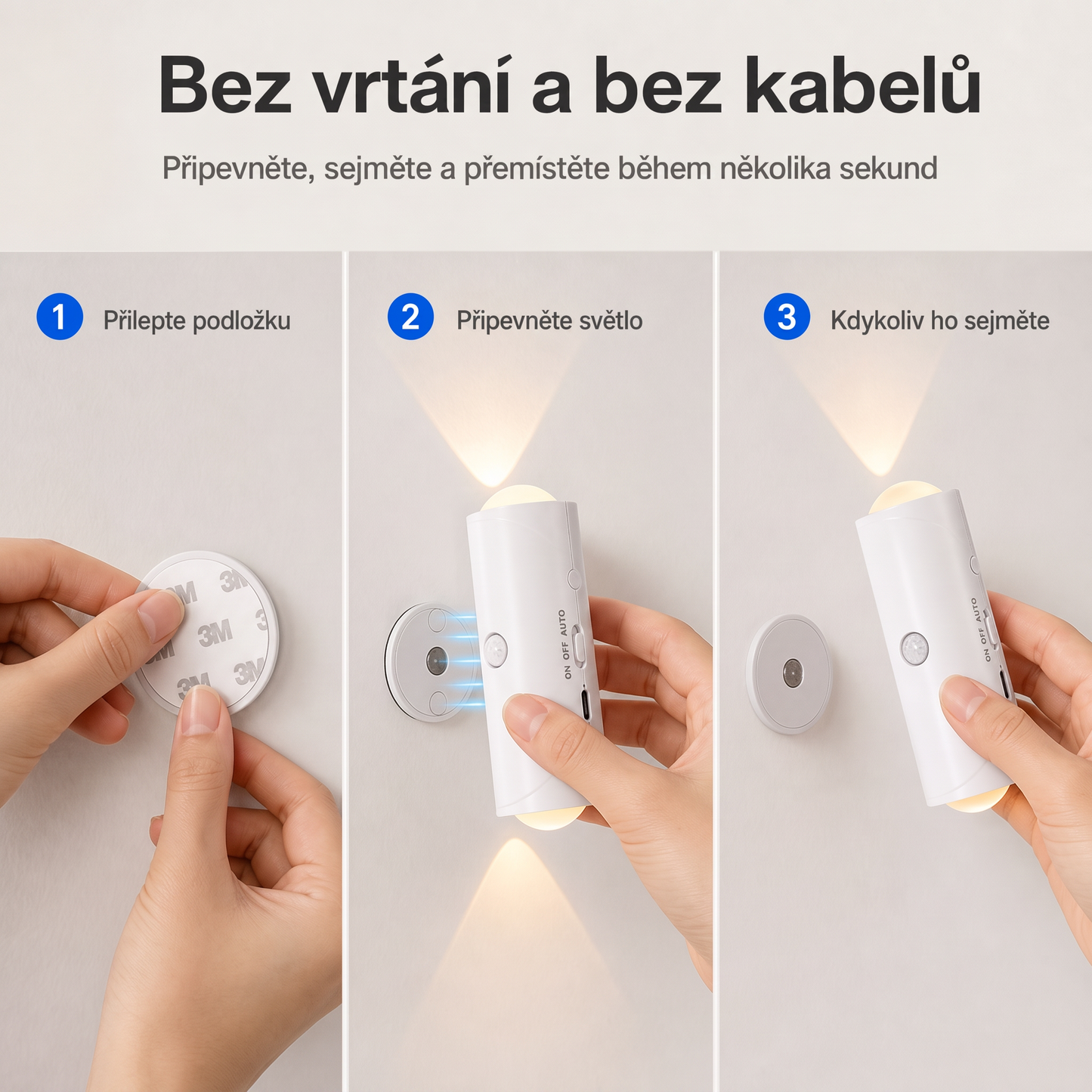 PKNEW® 💡 Chytré obousměrné RGB noční světlo se senzorem pohybu 🌈 – automatické rozsvícení, magnetická instalace bez vrtání a USB-C nabíjení pro ložnici, chodbu i schodiště 💎