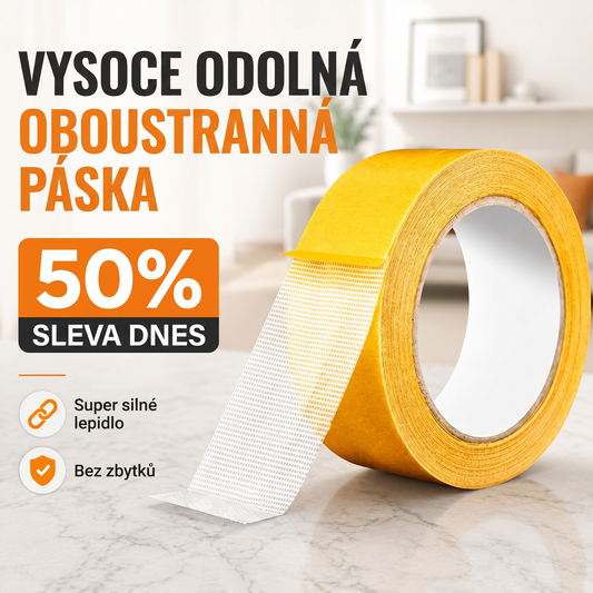 PKNEW® Odolná oboustranná páska🍇, silné lepidlo, voděodolná a odstranitelná, beze stop, ideální pro koberce, tapety, balónky a domácí použití 💎