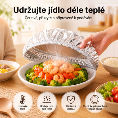 PKNEW® Skládací kryt na potraviny z hliníkové fólie | Udrží jídlo teplé, čerstvé a chráněné před ovocnými muškami 💖