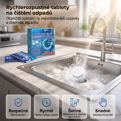 𝐏𝐊𝐍𝐄𝐖® Šumivé tablety na čištění a zprůchodnění odpadů 💧| Snadno odstraňují vlasy, mastnotu a zbytky mýdla 💎