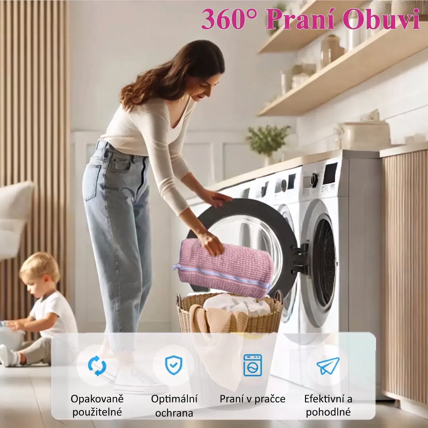 💥A akció utolsó napja! -50% 🔥PKNEW® Cipőmosó zsák mosógéphez – Tartós mosózsák és cipővédő háló