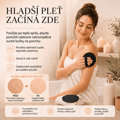 🚿 Hloubkově čisticí exfoliační tělové žínky – Jemný odstraňovač odumřelé kůže & SPA koupelnová houba 🧖‍♀️