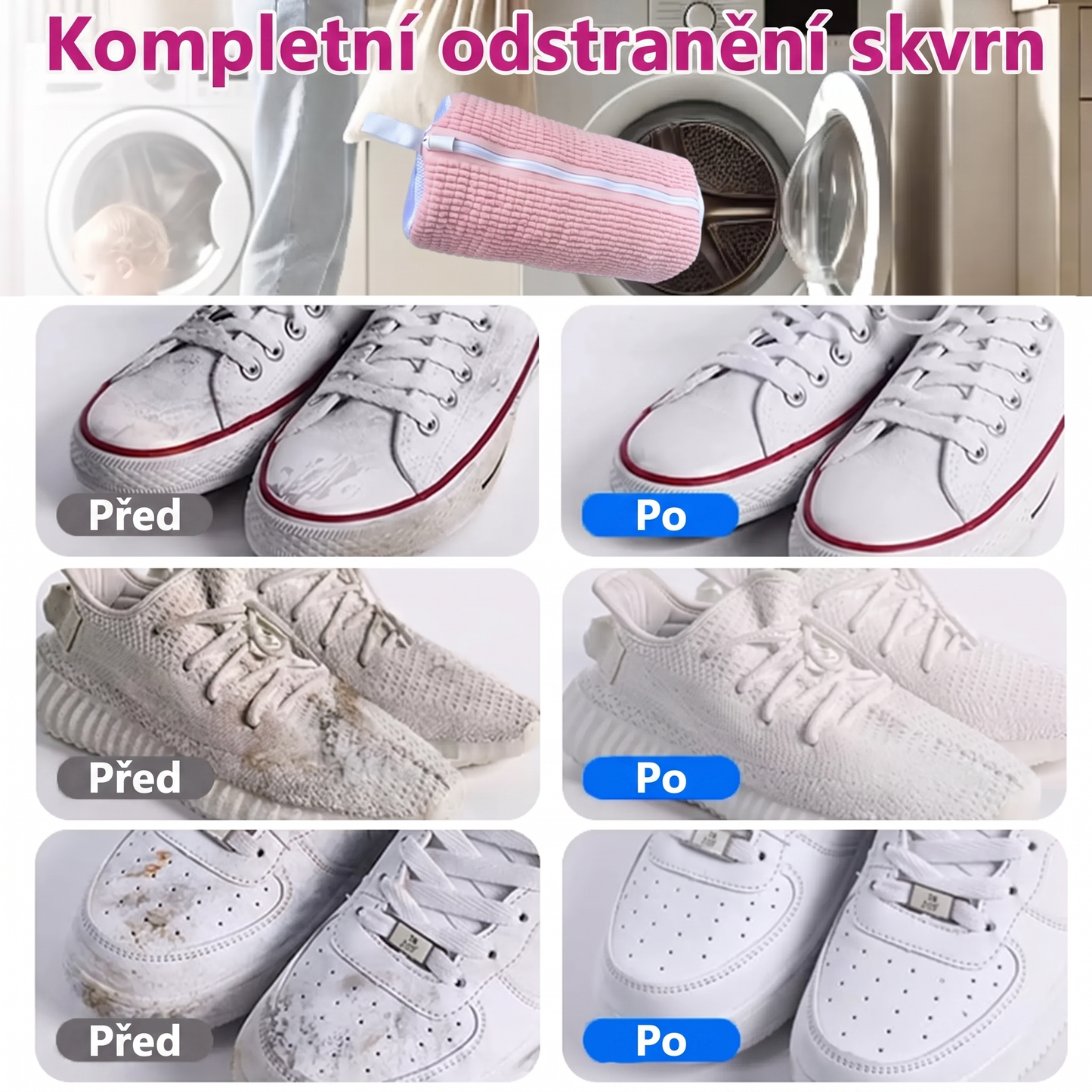 💥A akció utolsó napja! -50% 🔥PKNEW® Cipőmosó zsák mosógéphez – Tartós mosózsák és cipővédő háló