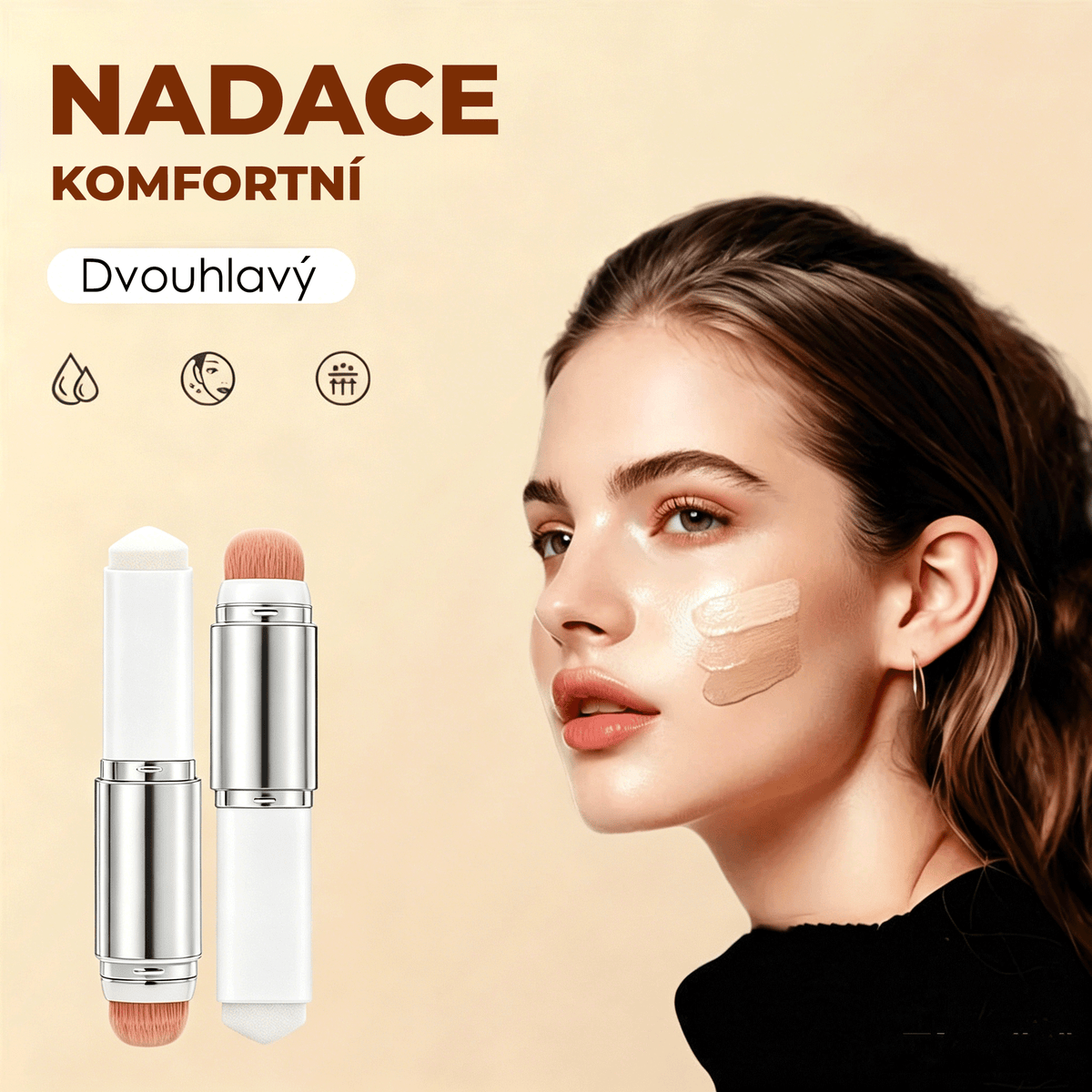 🌈🌈 [𝐎𝐅𝐈𝐂𝐈Á𝐋𝐍Í 𝐏𝐑𝐎𝐃𝐔𝐊𝐓] Vitalisys® Krycí Make-up Stick / Odnímatelný Štětec – Korejský barevně přizpůsobivý make-up stick s kolagenovými kapslemi