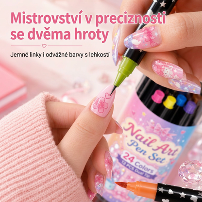 POSLEDNÍ DEN · 50% SLEVA 🌈 Sada 24 barev oboustranných per na nehty 💕