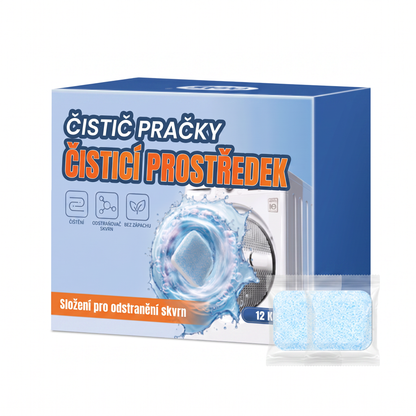 PKNEW®🫧 Čisticí tablety do pračky✨ – Hloubkově pomáhají odstranit usazeniny, zbytky pracích prostředků a nepříjemný zápach bez složitého rozebírání 💙