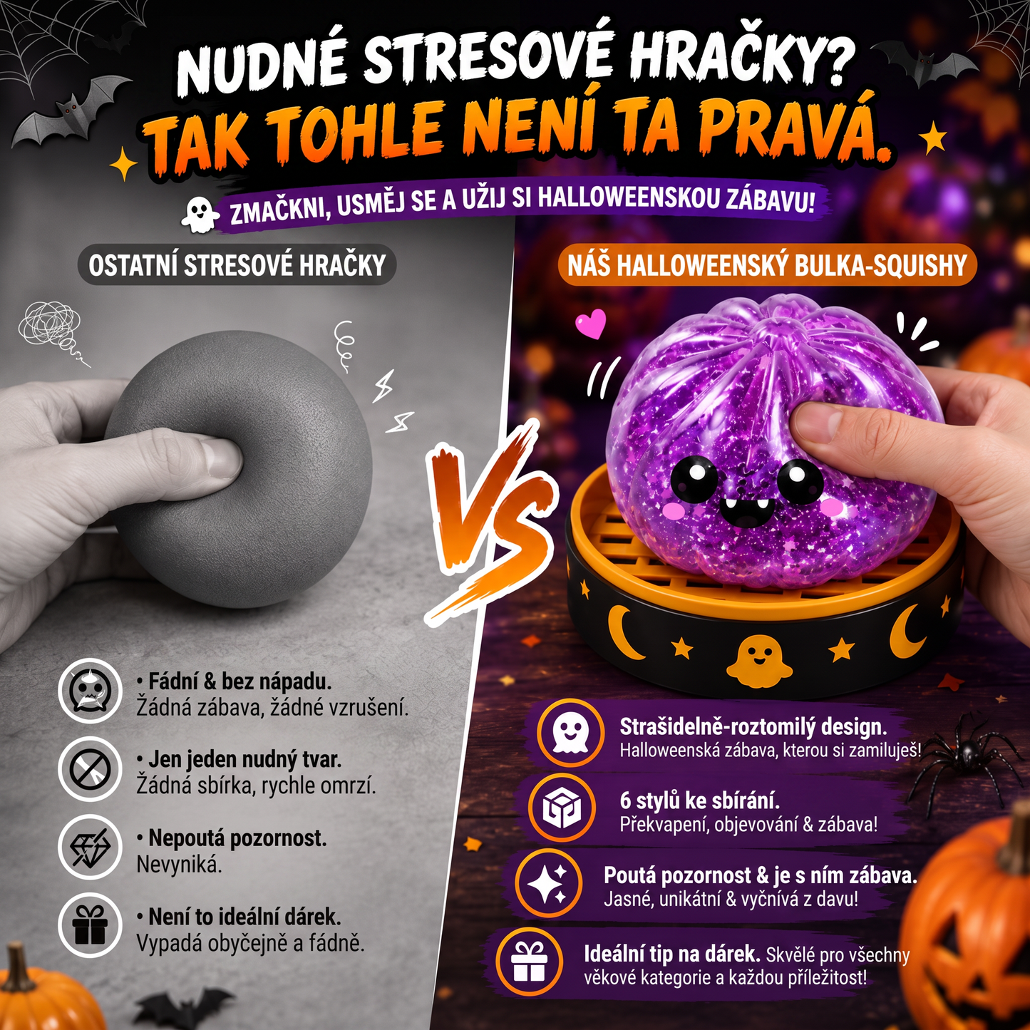 PKNEW® 70% SLEVA DNES 🎃 Halloweenská tajemná krabička s antistresovým knedlíčkem 💎