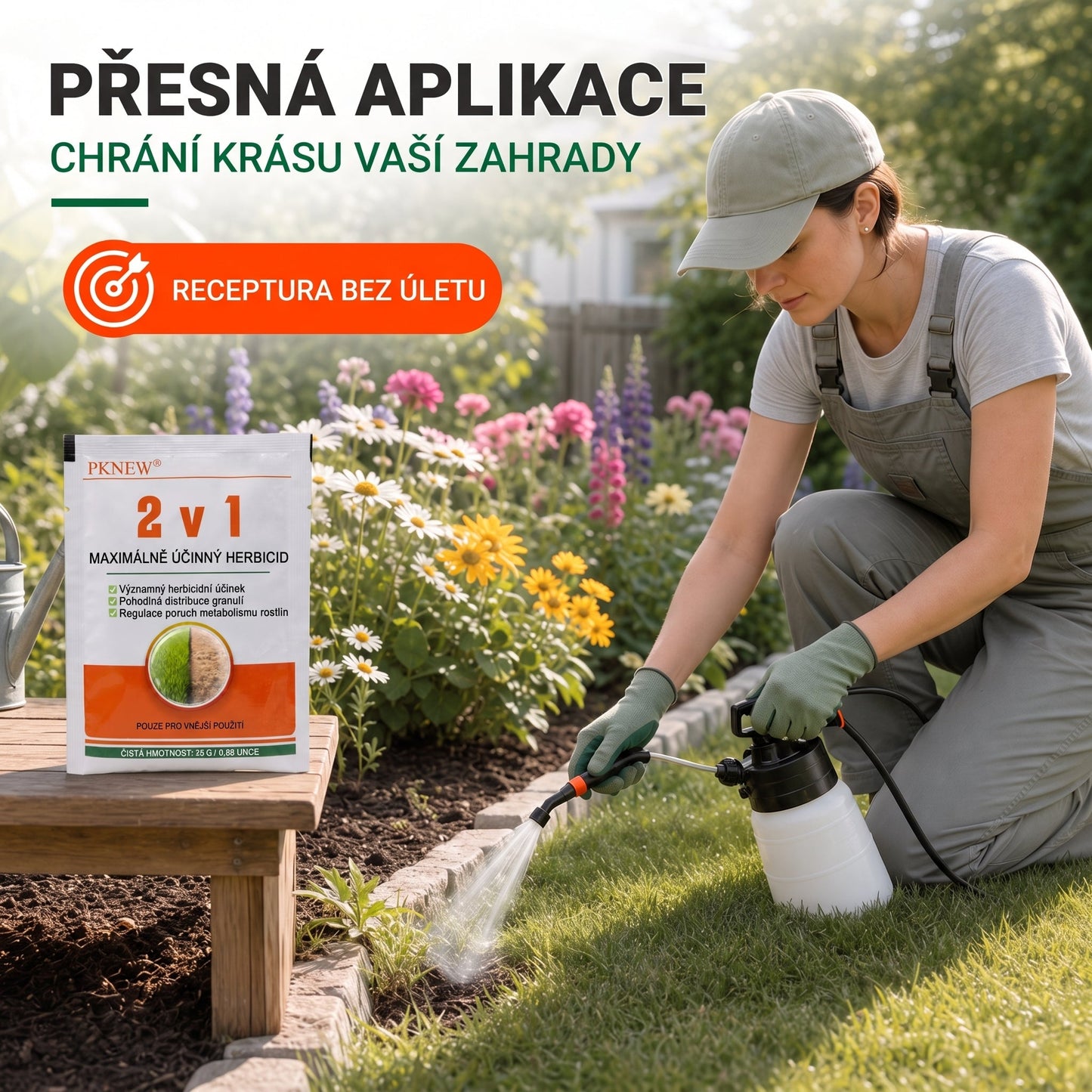 PKNEW® Granulovaný přípravek proti plevelu 2 v 1 Max Power 👑 – viditelný účinek již za 6 hodin, snadné rozmíchání ve vodě a cílené použití na spáry, cesty, ploty i štěrkové plochy 💎