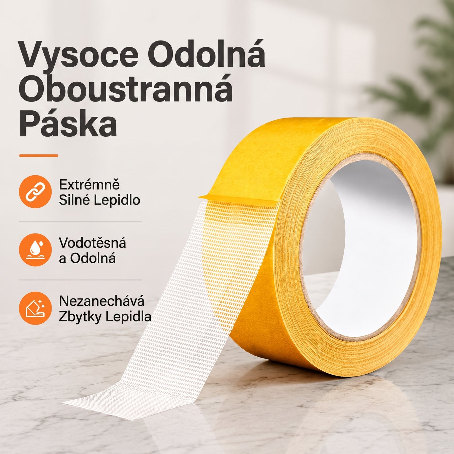 PKNEW® Odolná oboustranná páska🍇, silné lepidlo, voděodolná a odstranitelná, beze stop, ideální pro koberce, tapety, balónky a domácí použití 💎