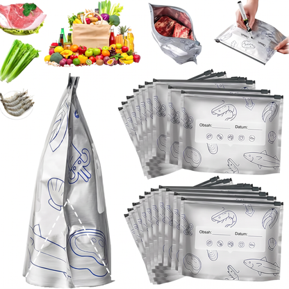 LIMITOVANÁ AKCE: 70% SLEVA! 🍗 🥦 Opakovaně použitelné uzavíratelné sáčky z hliníkové fólie 💎