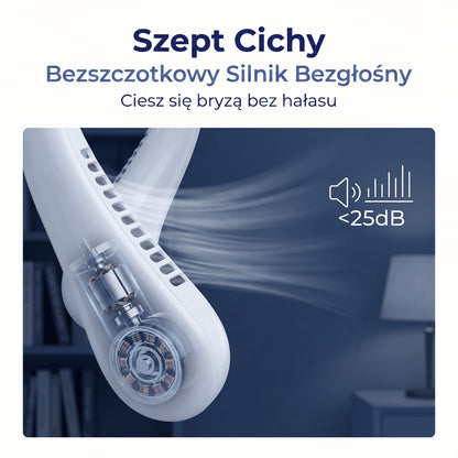 Přenosný ventilátor na krk PKNEW®, bezlopatkový osobní ventilátor, hands-free chlazení pro venkovní použití i do kanceláře 💕