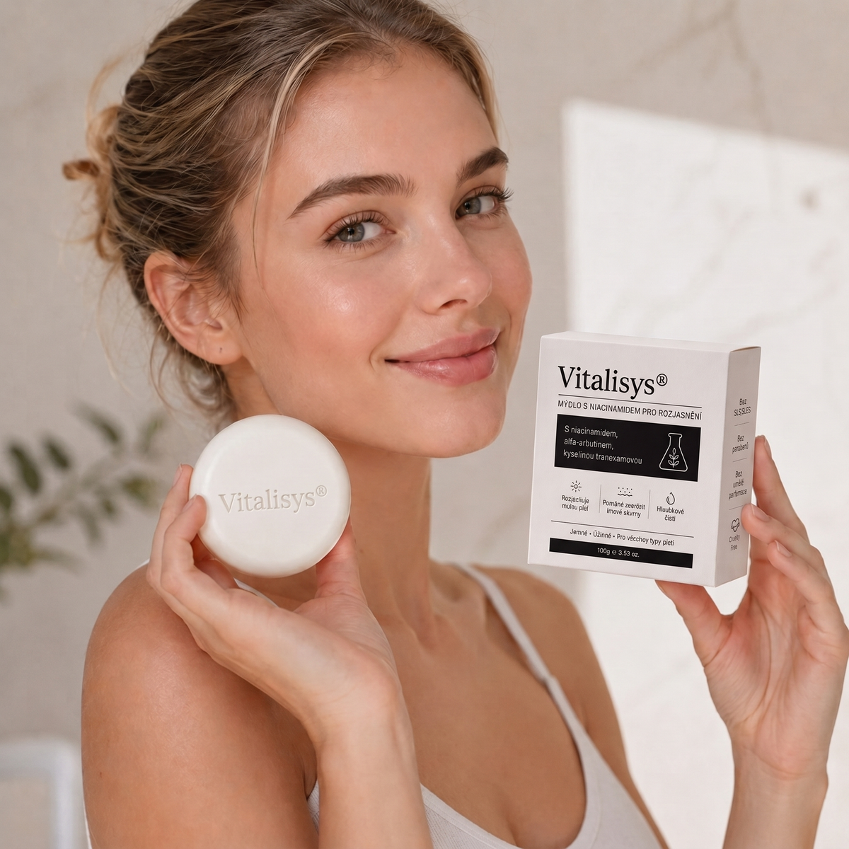 🔥🔥Vitalisys® Niacinamidové rozjasňující mýdlo pro pleť, tmavé skvrny a pihy 💆‍♀️