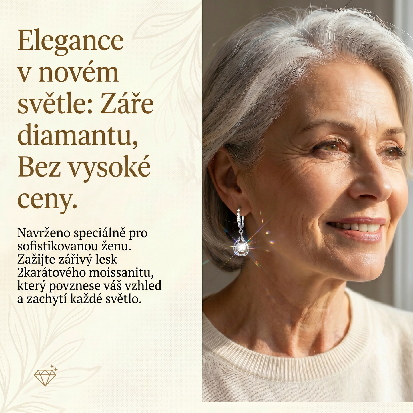 🥇🥇 DNES SLEVA 90 %✨: 1karátové „tančící“ náušnice z moissanitu – čistý komfort a třpyt stříbra S925, který si zasloužíte 💎