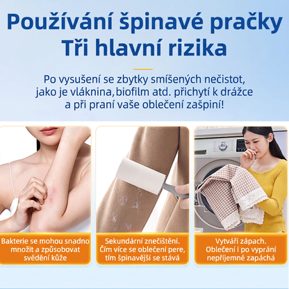 PKNEW®🫧 Čisticí tablety do pračky✨ – Hloubkově pomáhají odstranit usazeniny, zbytky pracích prostředků a nepříjemný zápach bez složitého rozebírání 💙