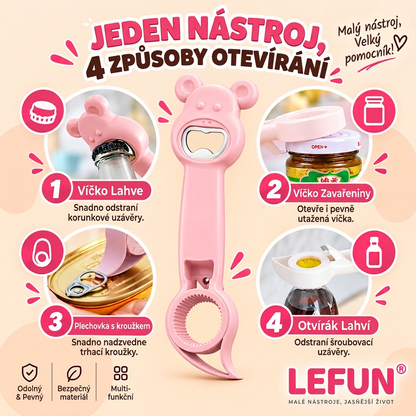 LEFUN® 4v1 otvírák 👑 – Otevřete každé víčko bez zbytečné námahy 💎