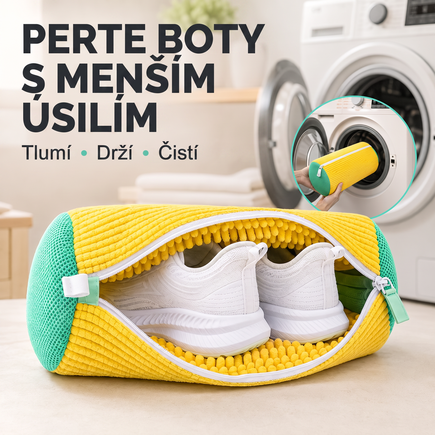 💥A akció utolsó napja! -50% 🔥PKNEW® Cipőmosó zsák mosógéphez – Tartós mosózsák és cipővédő háló