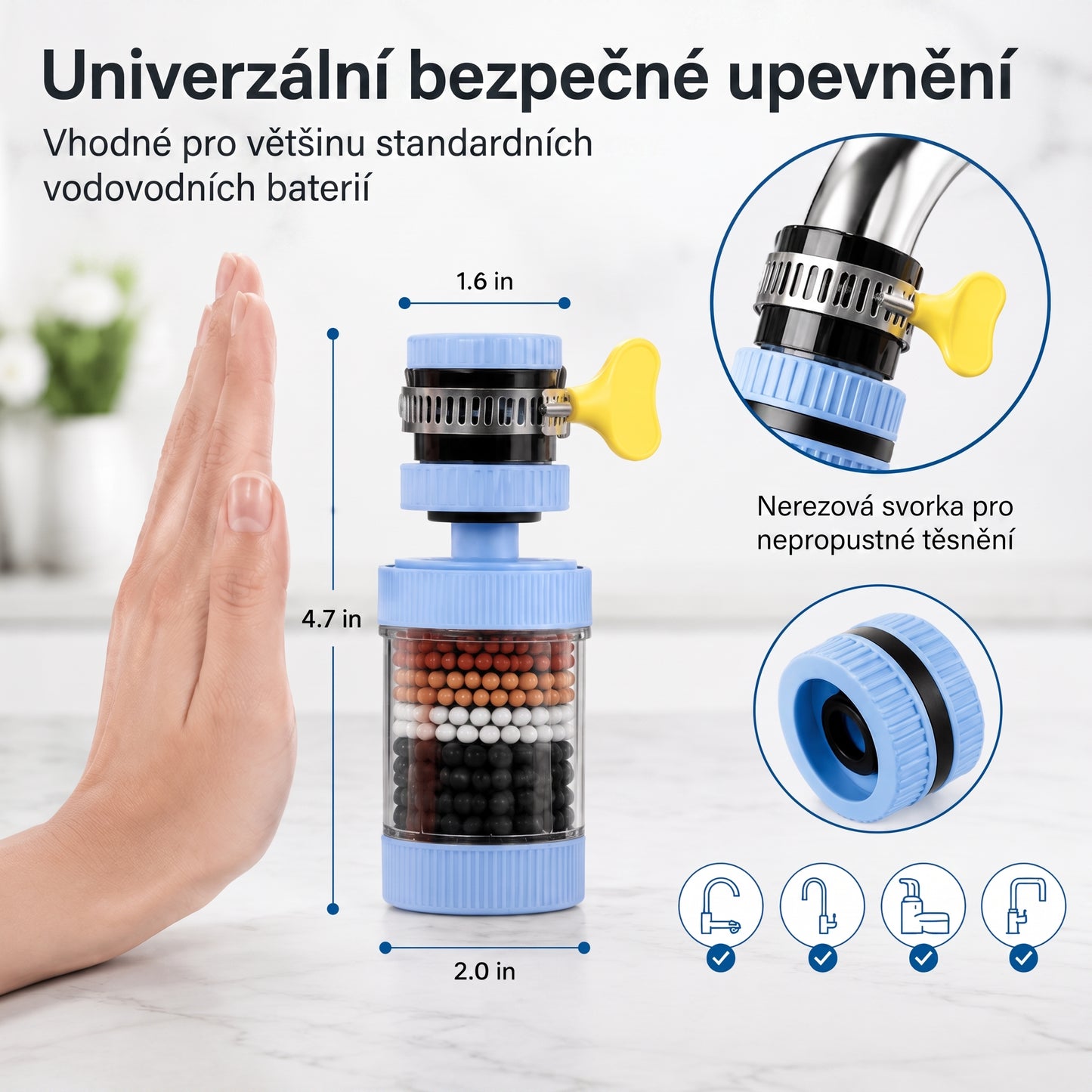 🔥🔥PKNEW®💧 6vrstvý filtrační vodní filtr na kohoutek 360 stupňů otočný, proti stříkající vodě, pro kuchyňský dřez k mytí ovoce, zeleniny a nádobí 🚿