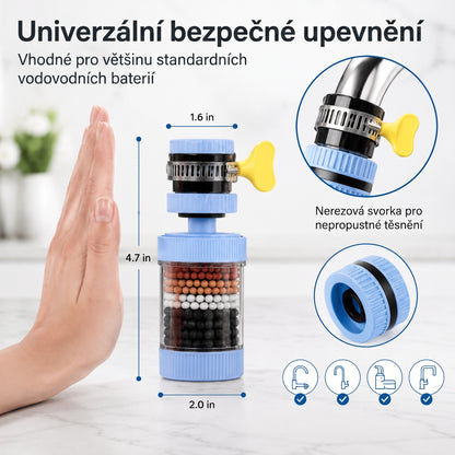 🔥🔥PKNEW®💧 6vrstvý filtrační vodní filtr na kohoutek 360 stupňů otočný, proti stříkající vodě, pro kuchyňský dřez k mytí ovoce, zeleniny a nádobí 🚿