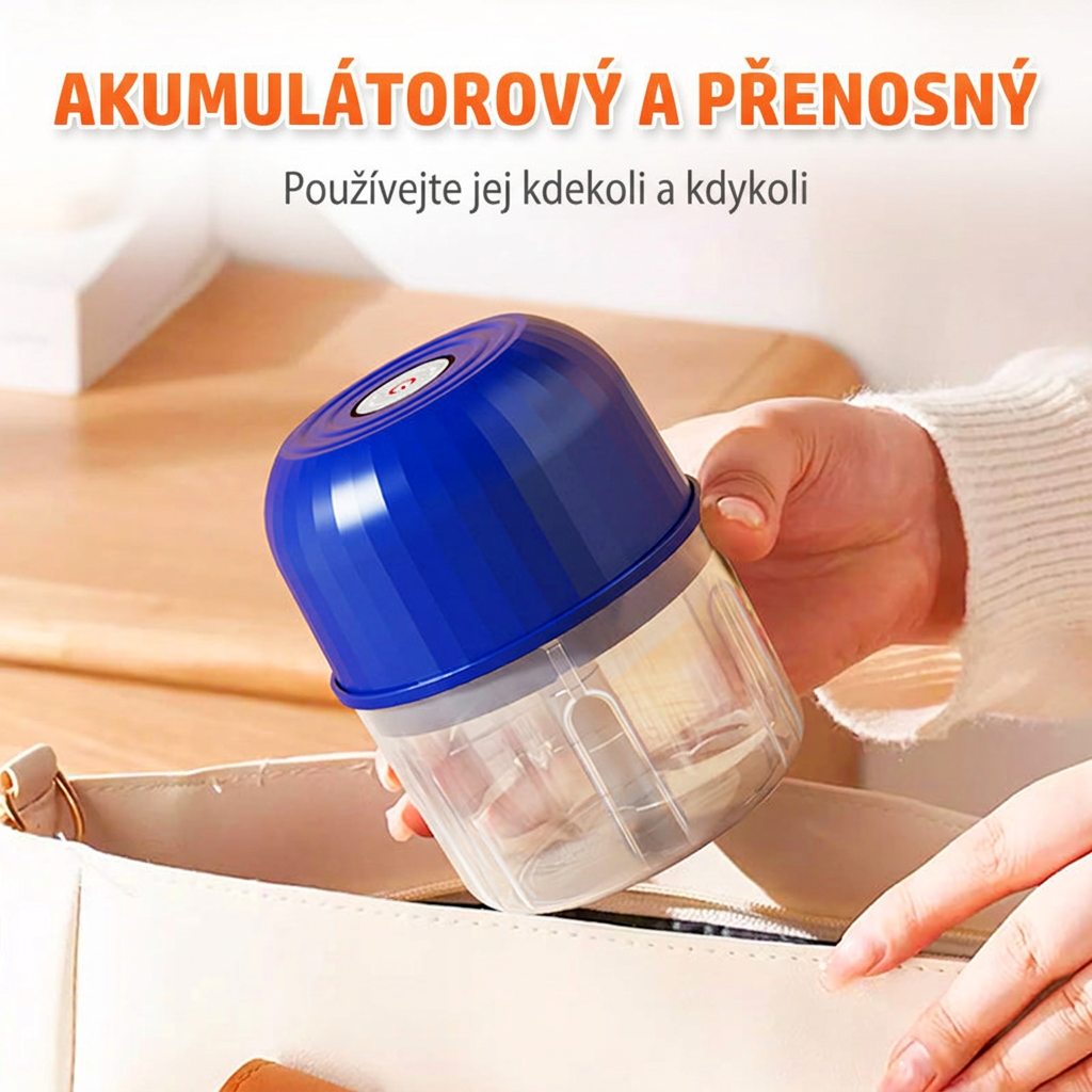 🔥🔥 Bezdrátový elektrický mini sekáček – Výkonný kuchyňský pomocník pro rychlé sekání masa, zeleniny a dětské stravy ✨