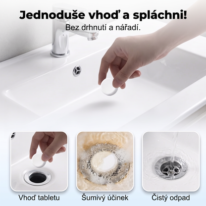 𝐏𝐊𝐍𝐄𝐖® Šumivé tablety na čištění a zprůchodnění odpadů 💧| Snadno odstraňují vlasy, mastnotu a zbytky mýdla 💎