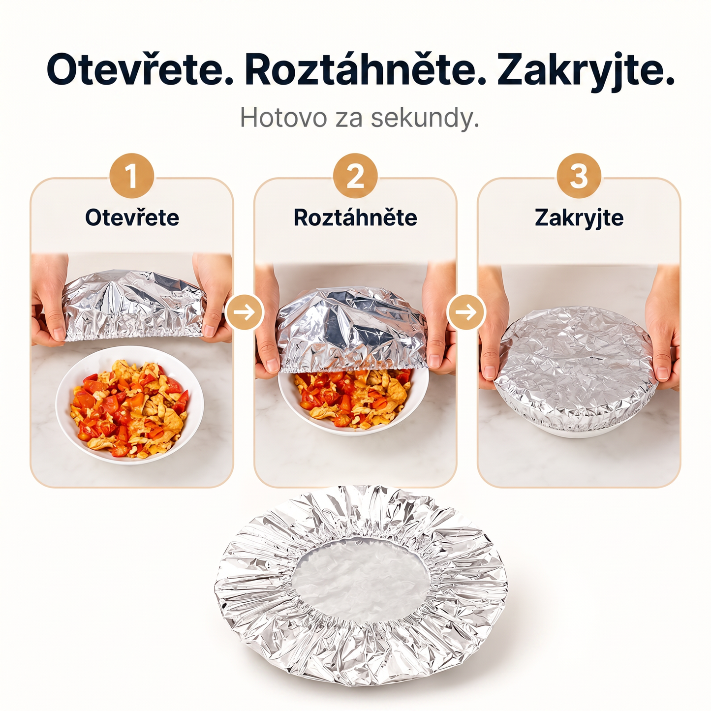PKNEW® Skládací kryt na potraviny z hliníkové fólie | Udrží jídlo teplé, čerstvé a chráněné před ovocnými muškami 💖