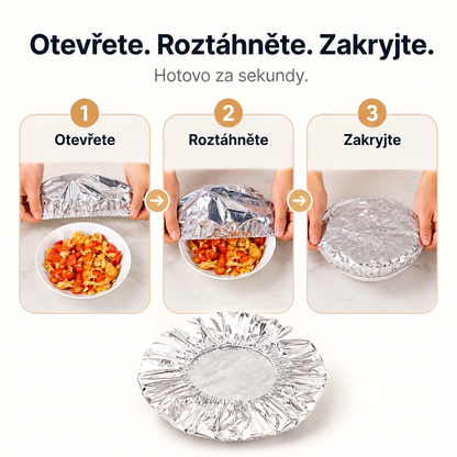 PKNEW® Skládací kryt na potraviny z hliníkové fólie | Udrží jídlo teplé, čerstvé a chráněné před ovocnými muškami 💖