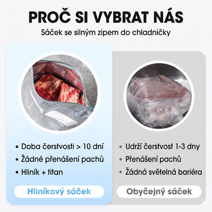 LIMITOVANÁ AKCE: 70% SLEVA! 🍗 🥦 Opakovaně použitelné uzavíratelné sáčky z hliníkové fólie 💎