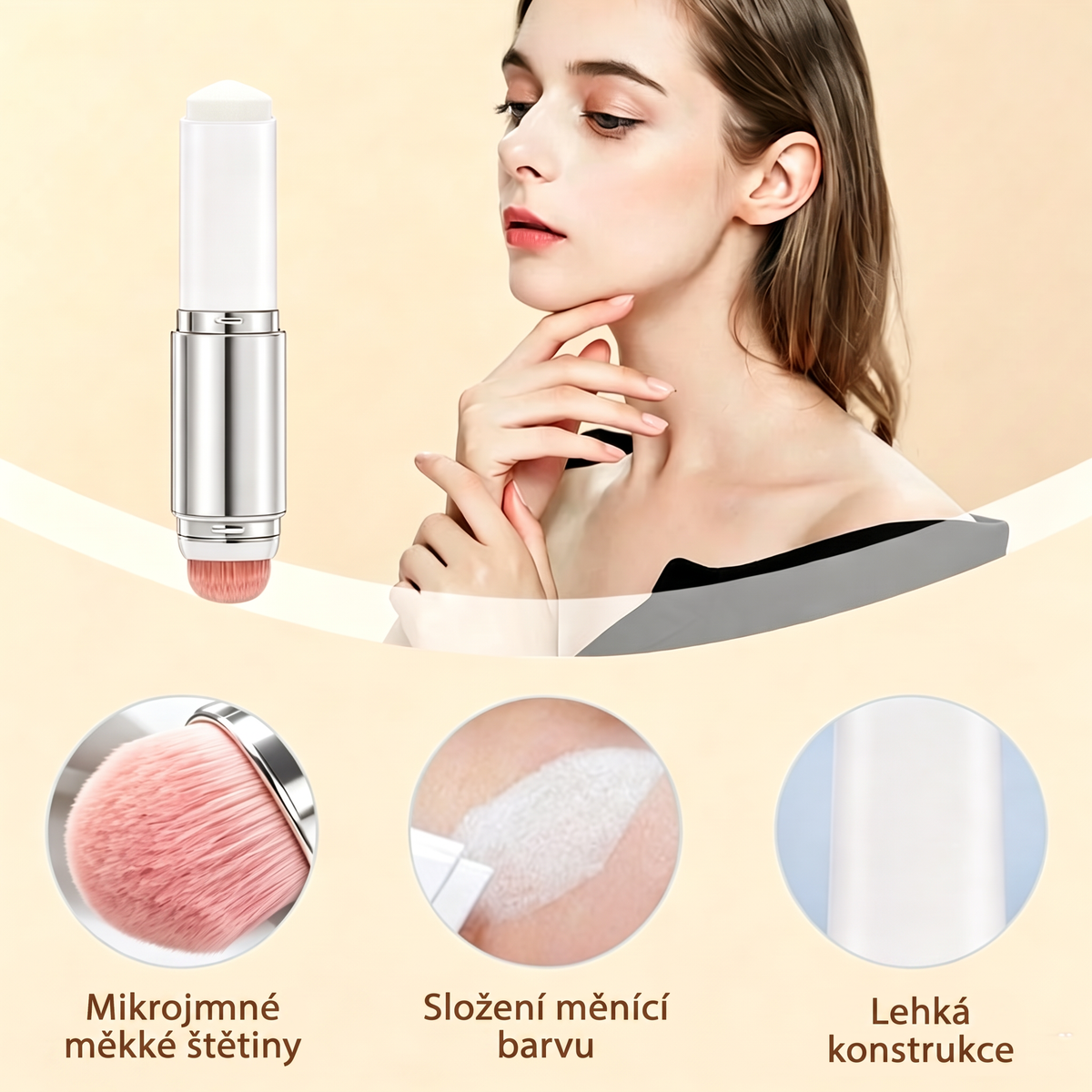 🌈🌈 [𝐎𝐅𝐈𝐂𝐈Á𝐋𝐍Í 𝐏𝐑𝐎𝐃𝐔𝐊𝐓] Vitalisys® Krycí Make-up Stick / Odnímatelný Štětec – Korejský barevně přizpůsobivý make-up stick s kolagenovými kapslemi