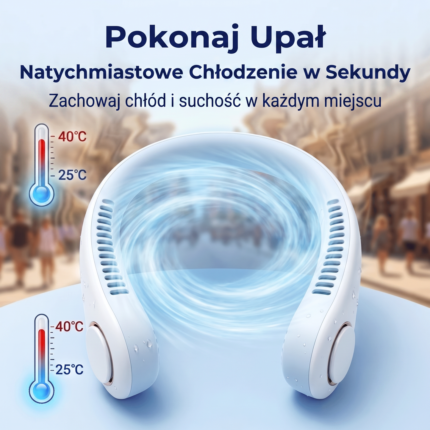 Přenosný ventilátor na krk PKNEW®, bezlopatkový osobní ventilátor, hands-free chlazení pro venkovní použití i do kanceláře 💕