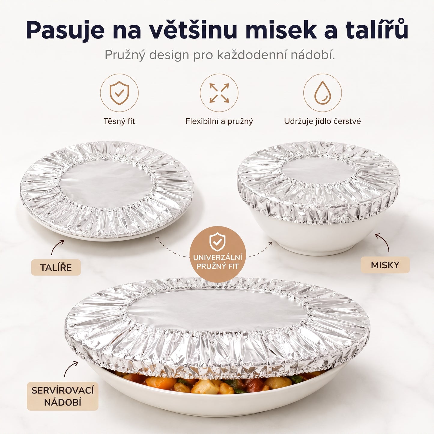 PKNEW® Skládací kryt na potraviny z hliníkové fólie | Udrží jídlo teplé, čerstvé a chráněné před ovocnými muškami 💖